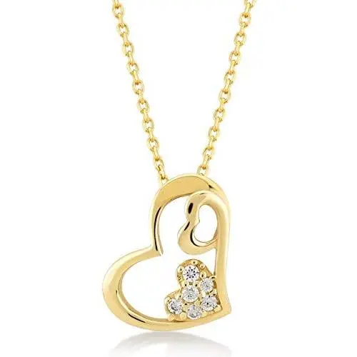 GELIN Tiny Cute Heart Pendant Necklace for 14k Solid Gold, Dainty Jewelry Gift for Women, Girlfriend, Wife GELIN Tiny Cute Heart Pendant Necklace for 14k Solid Gold, Dainty Jewelry Gift for Women, Girlfriend, Wife