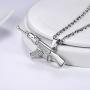PROSTEEL Punk Rock Necklace,M16A4 Rifle Shape Pendant & Chain，Cool Men Jewelry,Gift for Him