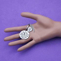 Eigso Mom Dad Memorial Keychain God Has You in His Arms I Have You in My Heart Memorial Gift Loss of Father Mother Remembrance Keyring