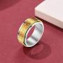 FaithHeart Rotatable Band Rings Stainless Steel Christ Spinner Ring for Men Women Statement Jewelry Can Personalized Engraving