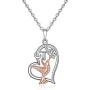 Hummingbird Heart Necklace Sterling Silver Necklaces for Women Girls Cubic Zirconia White Gold Plated Bird Pendant with Flower Fashion Jewelry Dainty Valentines Gifts