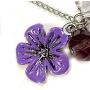 Linpeng Dragonfly Beads Necklace Earrings Jewelry Set, Violet