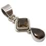 SilverStarJewel Solid Sterling Silver Natural 6 x 6, 6 x 9 mm Smoky Quartz Pendant 1.3''