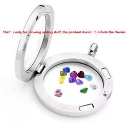 Jovivi 25mm/30mm Living Floating Memory Glass Locket Necklace - Stainless Steel Secure Magnetic Closure