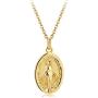 Sllaiss 925 Sterling Silver Virgin Mary Necklace for Women Men 18K Gold Plated Pendant Religious Madonna Necklace Chain 18 ” Christian Jewelry