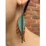 Moonster Leather Earrings for Women – Authentic Genuine Leather, One-of-a-Kind Handmade Earrings – Soft, Luxurious Leaf Earrings for Women with Subtle Gold Detailing and Beautiful Vintage Texture