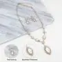 SP Sophia Collection Womens Elegant Bridal Halo Marquise and Round Austrian Crystal Jewelry Necklace and Stud Post Dangle Earring Jewelry Set SP Sophia Collection Womens Elegant Bridal Halo Marquise and Round Austrian Crystal Jewelry Necklace and Stud Post Dangle Earring Jewelry Set
