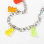YIZHEN Colorful Gummy Resin Bear Necklace Earring Jewelry Set for Women Girls