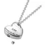 GISUNYE Cremation Urn Necklace for Ashes Urn Jewelry,Forever in My Heart Carved Locket Stainless Steel Keepsake Waterproof Memorial Pendant for mom & dad with Filling Kit (Love)…