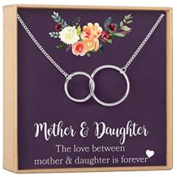 Dear Ava Mother Daughter Gift Necklace, Gifts for Mom, Mom Necklace, Jewelry, 2 Interlocking Circles