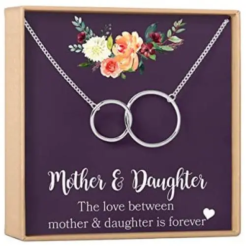 Dear Ava Mother Daughter Gift Necklace, Gifts for Mom, Mom Necklace, Jewelry, 2 Interlocking Circles Dear Ava Mother Daughter Gift Necklace, Gifts for Mom, Mom Necklace, Jewelry, 2 Interlocking Circles