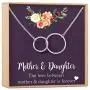 Dear Ava Mother Daughter Gift Necklace, Gifts for Mom, Mom Necklace, Jewelry, 2 Interlocking Circles Dear Ava Mother Daughter Gift Necklace, Gifts for Mom, Mom Necklace, Jewelry, 2 Interlocking Circles