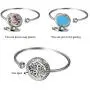 Cupimatch Adjustable Essential Oil Diffuser Bracelet, Stainless Steel CZ Aromatherapy Locket Bangle 8 Color Pads Jewelry Set for Women Girl Gifts