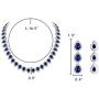 EleQueen Womens Silver-Tone Full Prong Cubic Zirconia Teardrop Bridal Necklace Earrings Set Sapphire Color