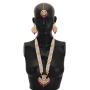 Jwellmart Womens Diva Collection White Kundan Stone Faux Pearl Rani Haar Necklace Earrings Set