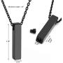 PiercingJ Free Engraving Personalized Custom Stainless Steel Urn Memorial Pendant Bar Necklace Bottle Locket Memorial Ash Keepsake Cremation Jewelry Funnel Fill Kit + Box