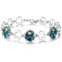 Leafael Ocean Bubble Womens Link Bracelet Made with Premium Crystals Costume Fashion Jewelry, 7''+2'', Silver Tone or 18K Rose Gold Plated, Gifts for Women