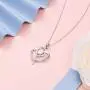 Mother Necklaces 925 Sterling Silver Always My Mother Forever My Friend Double Love Heart Necklace for Women Mother Lady Birthday Jewelry