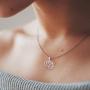 Open Lotus Flower Charm Necklace Pendant in 925 Sterling Silver Jewelry