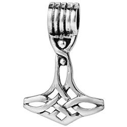 AeraVida Celtic Knot Thors Norse Hammer Mjolnir .925 Sterling Silver Pendant