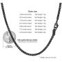PROSTEEL Stainless Steel Chain Necklace for Men Women, Wheat Chain/Rope Chain/Box Chain, Black/Silver/Gold Tone, W:3mm/6mm, L: 18/20/22/24/26/28/30 inch, Come Gift Box