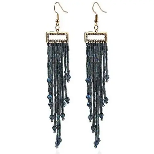 Mountainer Long Beaded Dangle Earrings – Boho Handmade Seed Bead Acrylic Tassel Earrings for Women Girls Bohemian Geometric Crystal Statement Beads Earrings Mountainer Long Beaded Dangle Earrings – Boho Handmade Seed Bead Acrylic Tassel Earrings for Women Girls Bohemian Geometric Crystal Statement Beads Earrings