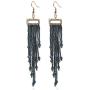 Mountainer Long Beaded Dangle Earrings – Boho Handmade Seed Bead Acrylic Tassel Earrings for Women Girls Bohemian Geometric Crystal Statement Beads Earrings