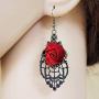 UDORA Gothic Halloween Bat Lace Choker Statement Necklace Earrings Jewelry Set