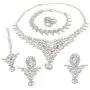 Touchstone Indian Bollywood Intricately Crafted Diamond Look Rhinestone Crystal Colorful Wedding Designer Jewelry Necklace Set in Gold and Silver Tone for Women.