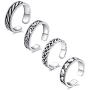 Anicina Toe Rings for Women Adjustable Toe Rings Set Open Thin Band Hollow Foot Rings Flower Tail Ring Summer Beach Foot Jewelry