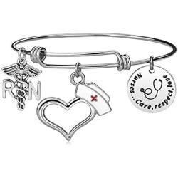 Nurse Gifts for Women - RN Nurse Bracelet, Nursing Graduation Gifts, Nurse Practitioner Gifts, Christmas Gifts for Nurse
