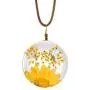 FM FM42 Queen Annes Lace Daisy Pressed Flowers Transparent Round Pendant Necklace (7 Colors) FM FM42 Queen Annes Lace Daisy Pressed Flowers Transparent Round Pendant Necklace (7 Colors)