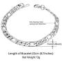 PROSTEEL 7mm Figaro/Cuban Chain Bracelets, Men Women Bracelet, Stainless Steel