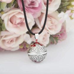 EUDORA Harmony Ball Necklace Vintage Colorful Creative Music Chime Bell Wishing Bola Enamel Craft Pendant, 30'' & 45'' Long Cord for Pregnancy