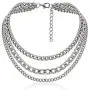 Vintage Style Gold Silver Thick Chunky Chain Layered Necklaces Choker Hollow Out Round Circle Inlaid Crystal Pendant Necklaces for Women Girls Elegant Jewelry