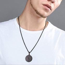 U7 Bible Verse Prayer Necklace for Men Women 18K Gold Plated Stainless Steel Christian Jewelry Praying Hands Coin Medal Pendant, with Chain 20'' 22'' 24'', Custom Text Engravable, Gift Box Packed