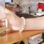 YOUCANDOIT2 Handmade Sunflower Simple Geometric Round Ceramic Bracelet Elastic for Women Girls Gift