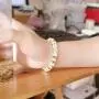 YOUCANDOIT2 Handmade Sunflower Simple Geometric Round Ceramic Bracelet Elastic for Women Girls Gift