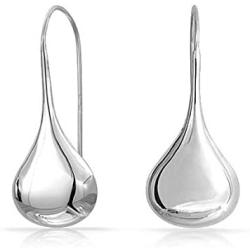 Sterling Silver Classic TearDrop Hook Dangle Drop Earrings, One Pair Set