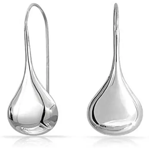 Sterling Silver Classic TearDrop Hook Dangle Drop Earrings, One Pair Set Sterling Silver Classic TearDrop Hook Dangle Drop Earrings, One Pair Set
