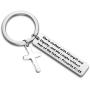 WUSUANED Bible Verse Jewelry She is Clothed with Strength and Dignity Cross Keychain Inspirational Jewelry Gift for Christian