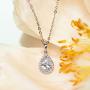 A+O Bridesmaid Jewelry Gift, Teardrop Pear Necklace in Gold, Rose Gold, Silver