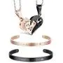 Jstyle 4Pcs Couple Necklace Bracelets Matching Set for Men Women Love Heart Puzzle Pendant Necklace Cuff Bangle Bracelet His & Hers Gift for Mom Jstyle 4Pcs Couple Necklace Bracelets Matching Set for Men Women Love Heart Puzzle Pendant Necklace Cuff Bangle Bracelet His & Hers Gift for Mom