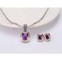 UNY Jewelry Elegant Wedding Jewelry Sets with CZ Earrings Necklace Set for Send his Wife a Gift