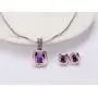 UNY Jewelry Elegant Wedding Jewelry Sets with CZ Earrings Necklace Set for Send his Wife a Gift