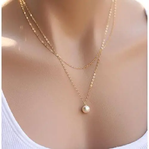Yfe Layering Pearl Choker Necklace Double Layered Pearl Pendant Necklaces for Women and Girls Minimal Necklace Jewelry Gold (Gold 2 layers) Yfe Layering Pearl Choker Necklace Double Layered Pearl Pendant Necklaces for Women and Girls Minimal Necklace Jewelry Gold (Gold 2 layers)