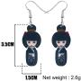 DUOWEI Acrylic Anime Cute Japanese Style Kimono Doll Earrings Charms Drop Dangle Jewelry Gifts for Women Teens Girls Kids