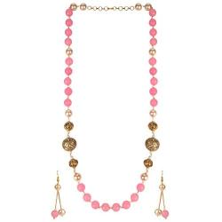 Efulgenz Indian Bollywood Boho Antique Vintage Tribal Beaded Pearl Strand Statement Neckalce Earrings Jewelry Set (Color Options)