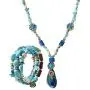 maytry Irregular Agate Chip Pendant Turquoise Necklace, Necklace, Bracelet 2 Piece Set of The Same Color maytry Irregular Agate Chip Pendant Turquoise Necklace, Necklace, Bracelet 2 Piece Set of The Same Color