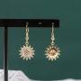 18k Gold Sunflower Drop Earrings Dainty Cubic Zirconia Flower Earrings Hypoallergenic Handmade Earrings Gift for Women Girls